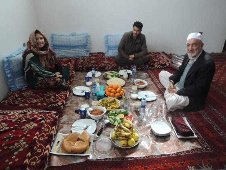 Lunch with a family in Mazar-e-Sharif, Afghanistan