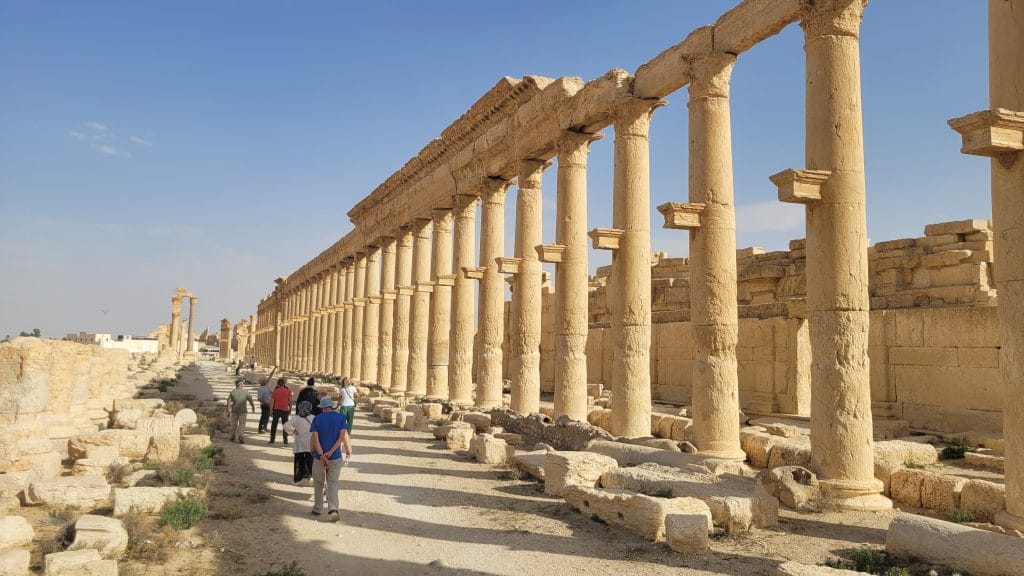 The ancient ruins of Palmyra, a UNESCO World Heritage site in central Syria.